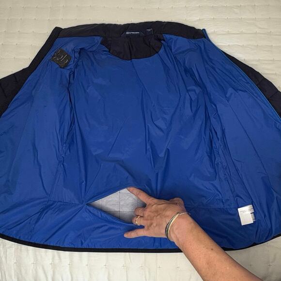 Cutter & Buck Rainier Packable Jacket Women's L | Navy Blue | w/ Corp Logo - Picture 7 of 16